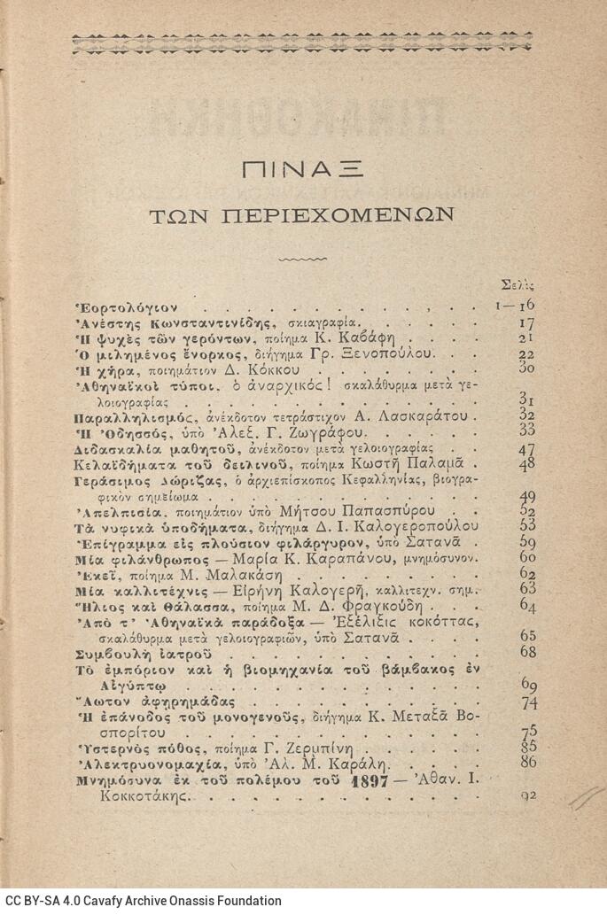 18 x 12 εκ. 2 σ. χ.α. + 416 σ. + 2 σ. χ.α., όπου στο φ.1 χειρόγραφη αφιέρωση του Κ. Φ